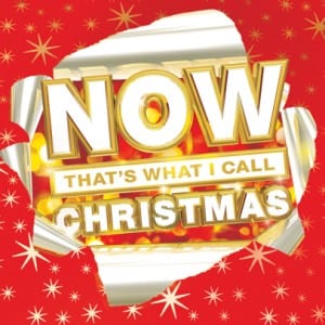This is the cover for Now that's what I call Christmas 2012. It shows these words bursting out of red wrapping paper. 